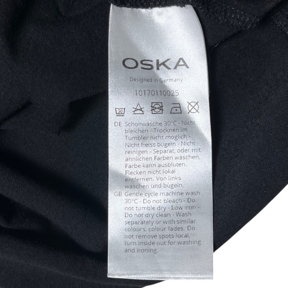 OSKA Women's Black Top Size 4 12/14 Large Slinky Knit Tunic Lagenlook Boxy Comfy - Picture 7 of 8